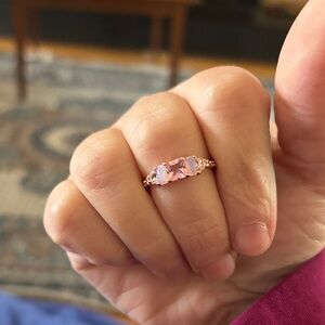 Rose Gold Pink Gemstone Ring